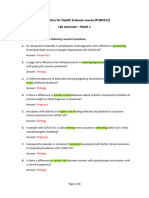 Biostatistics For Health Sciences Course (PUBH151) Lab Exercises - Week 1