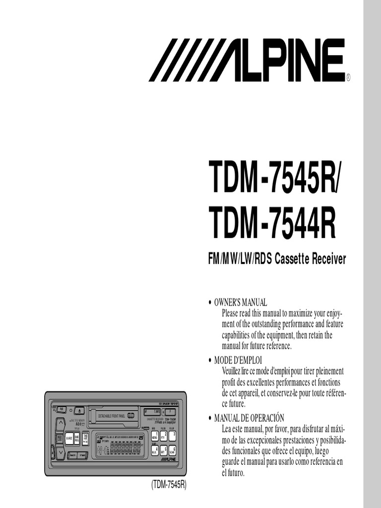 Alpine TDM 7544r Manual de Usuario | PDF
