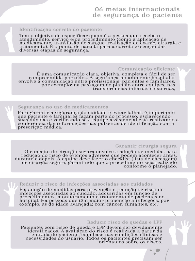 6 Metas Internacionais De Segurança Do Paciente Pdf