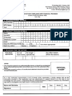 NPO Notification of Non Compliance With Financial Provision or Non Funded Affidavit