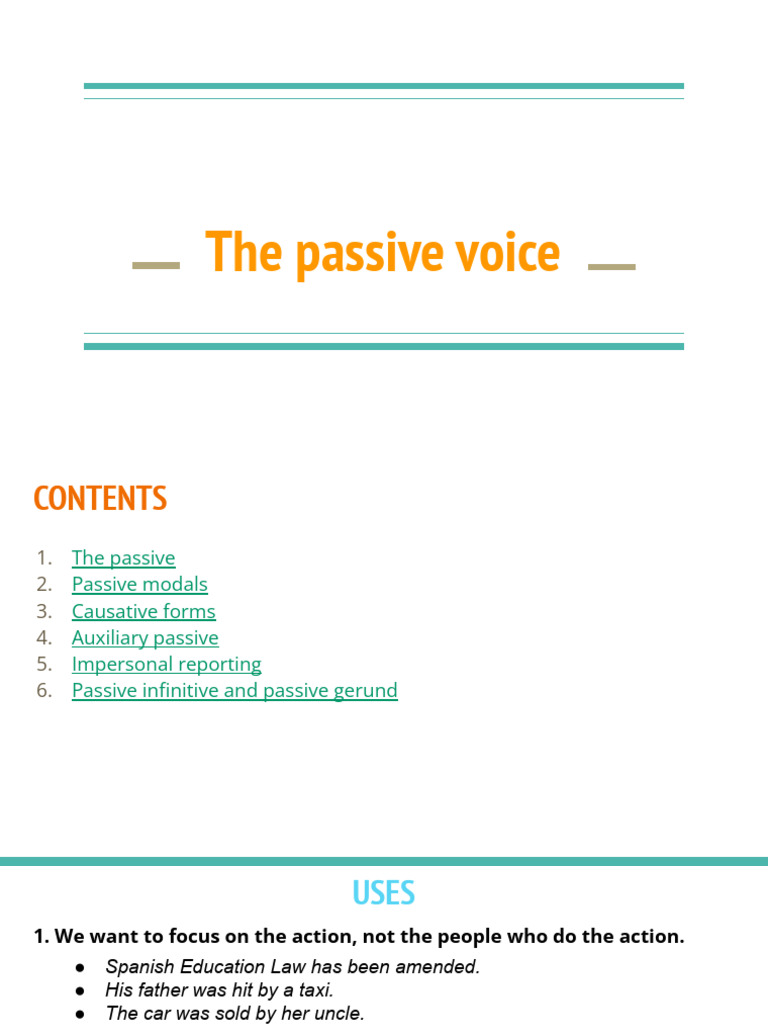 Understanding the Passive Voice | PDF | Verb | Perfect (Grammar)