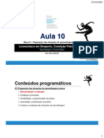 10 Aula - Bloco E - Preparação Das Situações de Aprendizagem Motora (ACM - LDCFS)