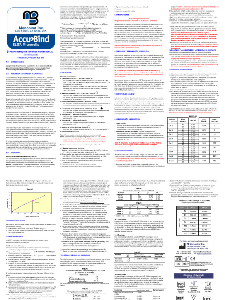 825-300 hCG ELISA | PDF | Gonadotropina coriónica humana | Anticuerpo