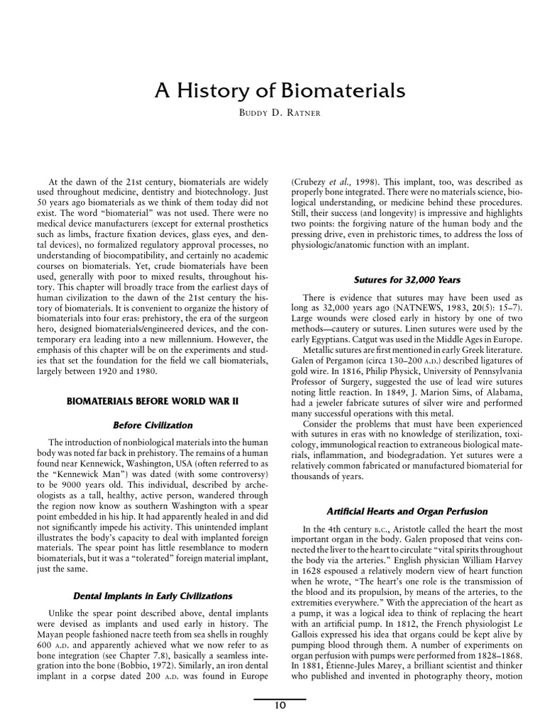 History of Biomaterial Download Free PDF Biomaterial Medicine