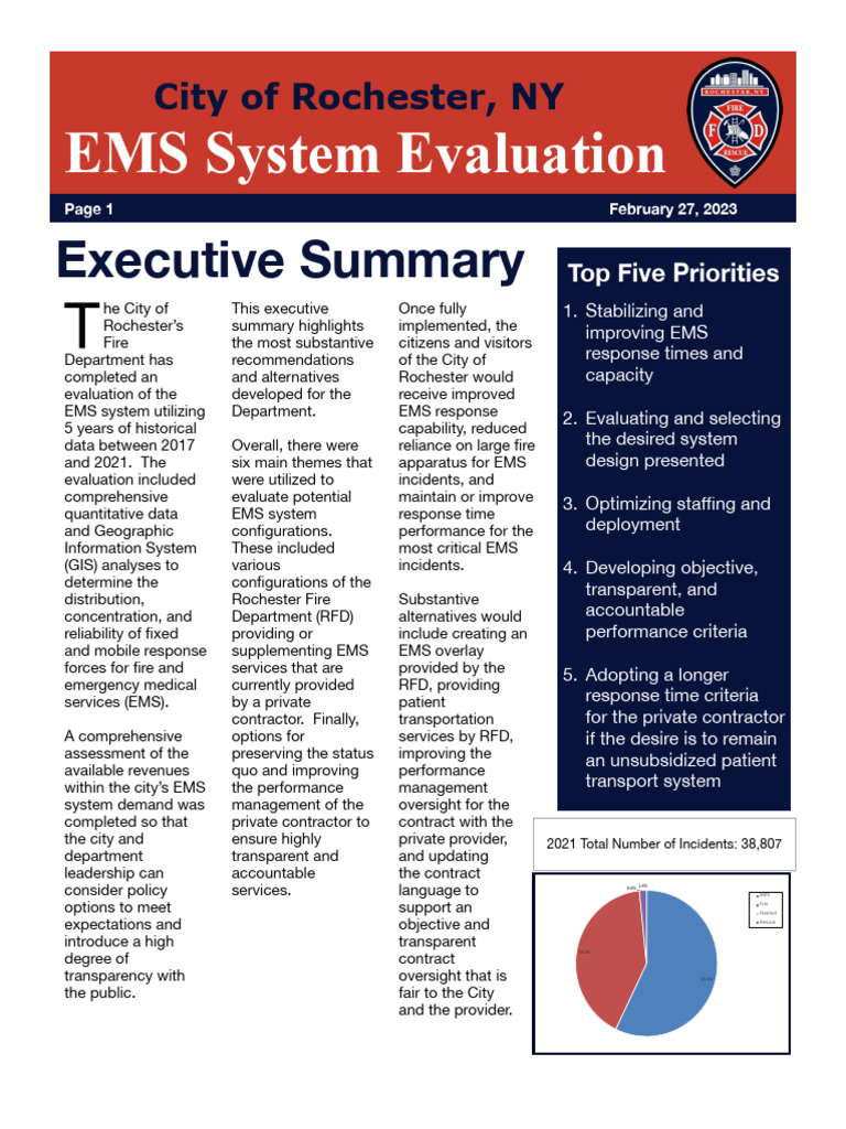 Rochester EMS System Evaluation Report | PDF | Emergency Medical Services