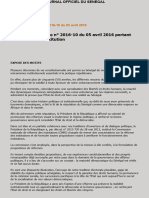 Loi Constitutionnelle N° 2016 10 Du 05 Avril 2016 Portant Revison de La Constitution