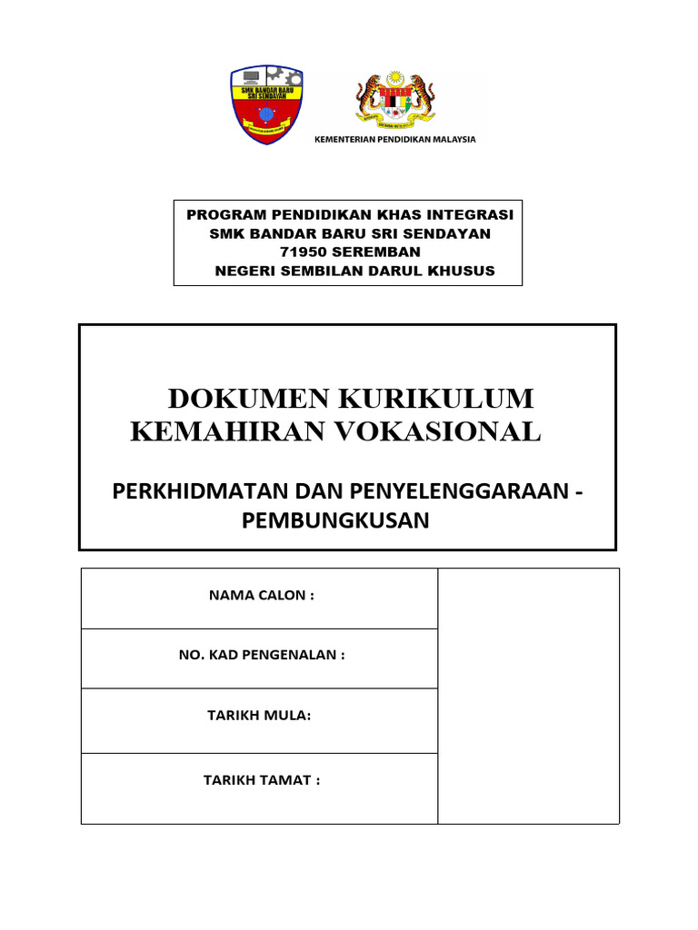 Portfolio Murid Perkhidmatan Dan Penyelenggaraan Pembungkusan | PDF