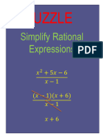 Simplify Rational Expressions: Puzzle