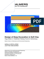 Design of Deep Excavation in Soft Clay: Haga Station in Västlänken Railway Tunnel in Gothenburg