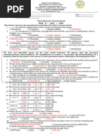 First Quarter Assessment With Answer