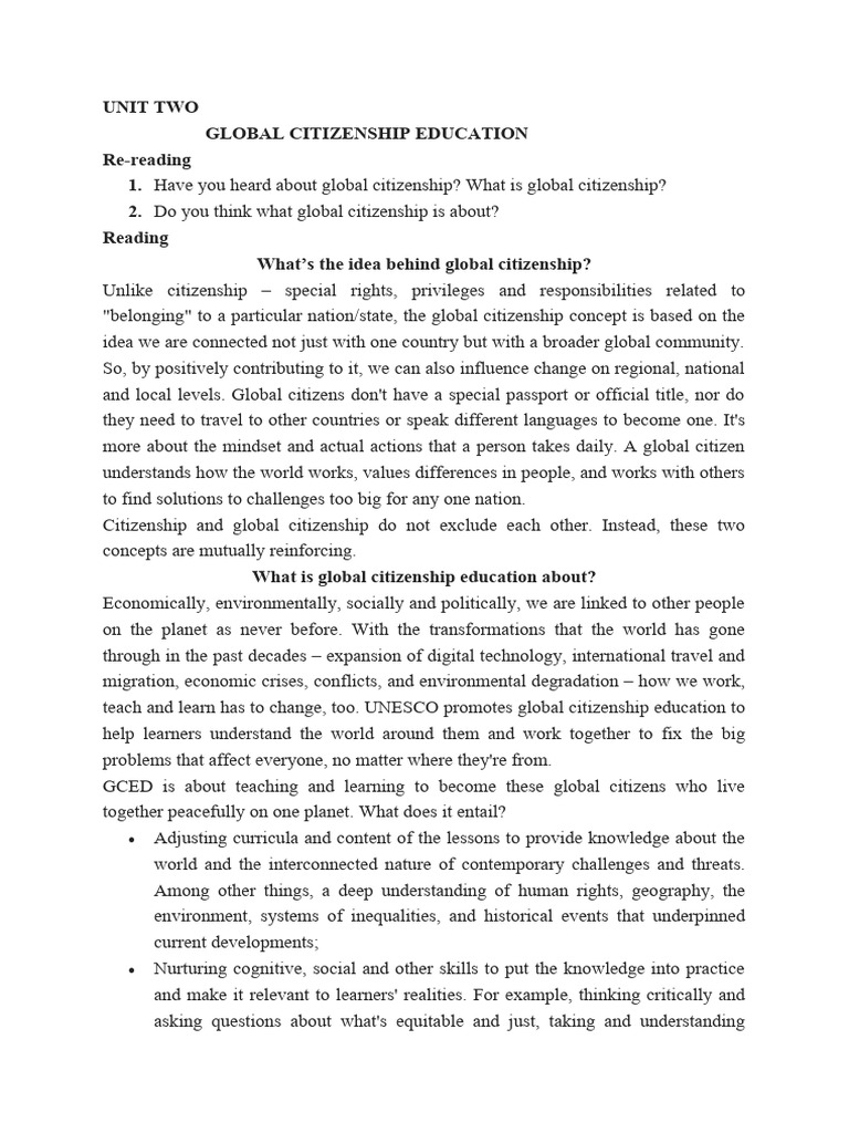 Understanding Global Citizenship Education | PDF | Cognition
