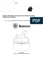 m2 Wireless Earbuds Active Noise Cancelling Bluetoot Manual