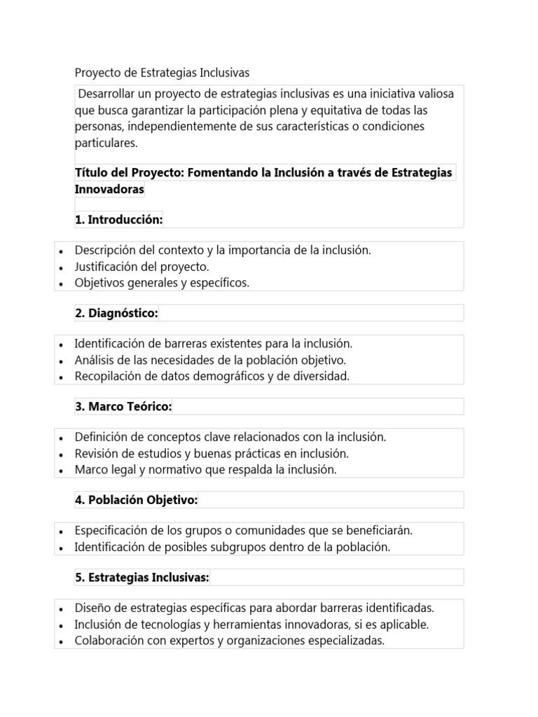 Proyecto de Estrategias Inclusivas | PDF | Inclusión (Educación) | Maestros