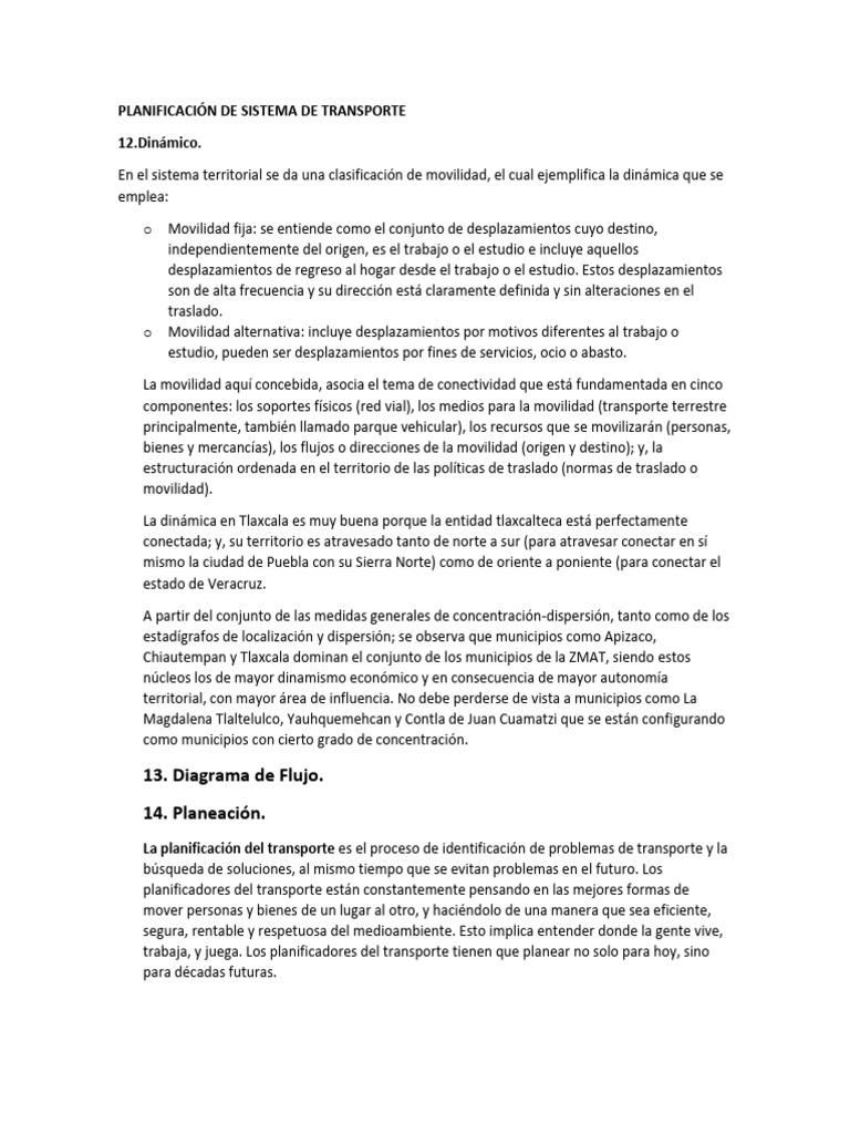 Planificación Eficiente del Transporte en Tlaxcala | PDF | Transporte ...