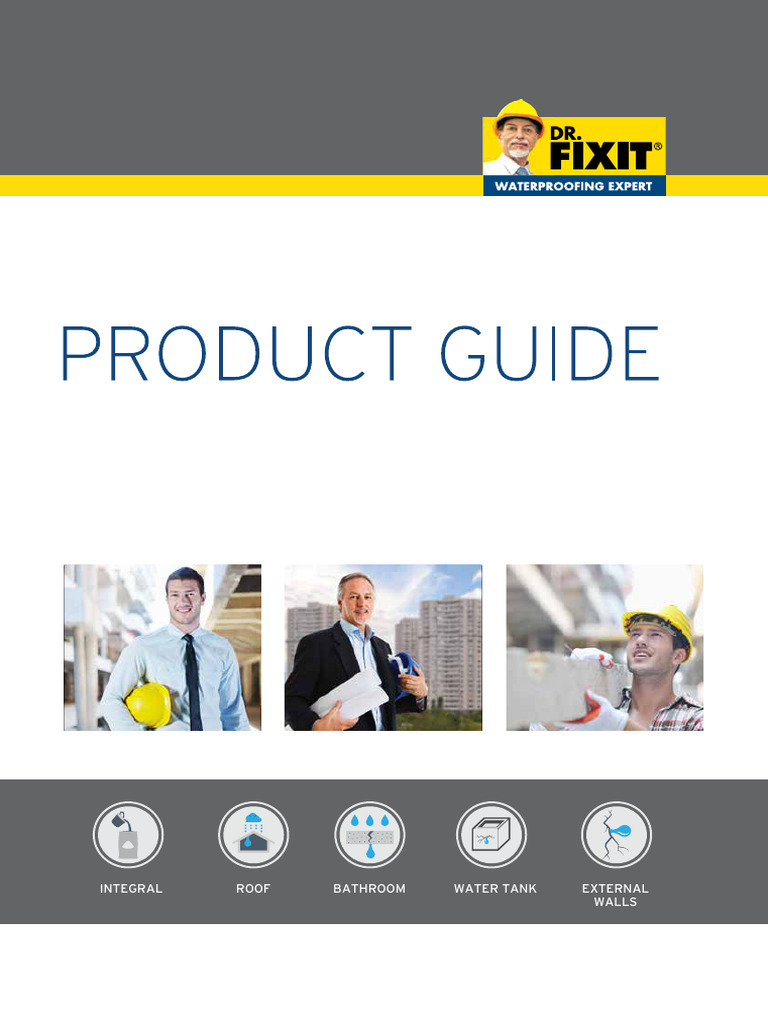 Dr. Fixit Waterproofing Solutions Guide | PDF | Concrete | Coating