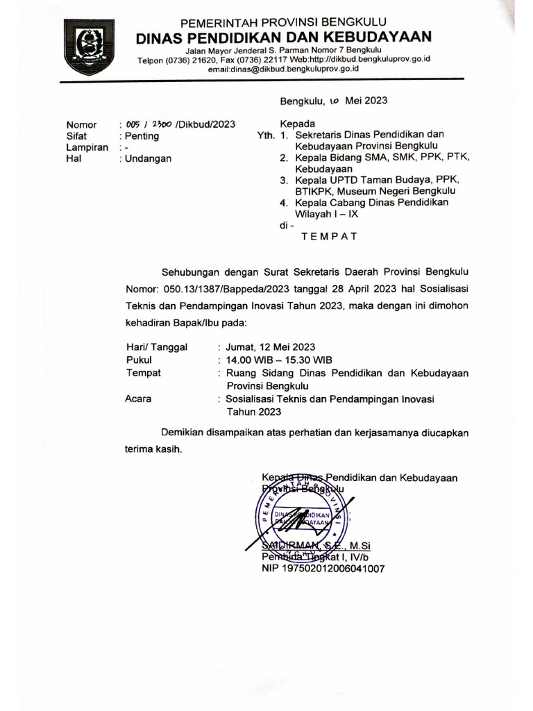 Undangan Sosialisasi | PDF