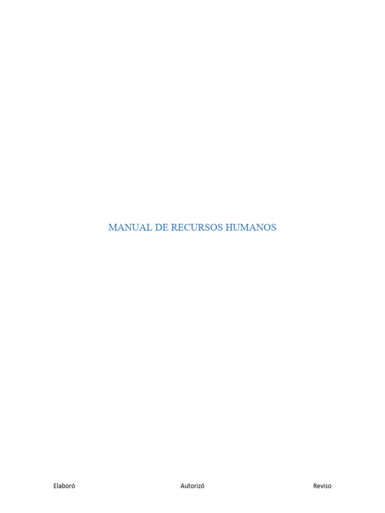 MANUAL DE RECURSOS HUMANOS | PDF | Gestión de recursos humanos