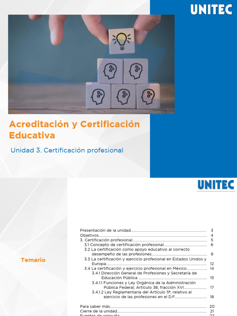 Unidad 3 Certificación Profesional | PDF | Evaluación | México