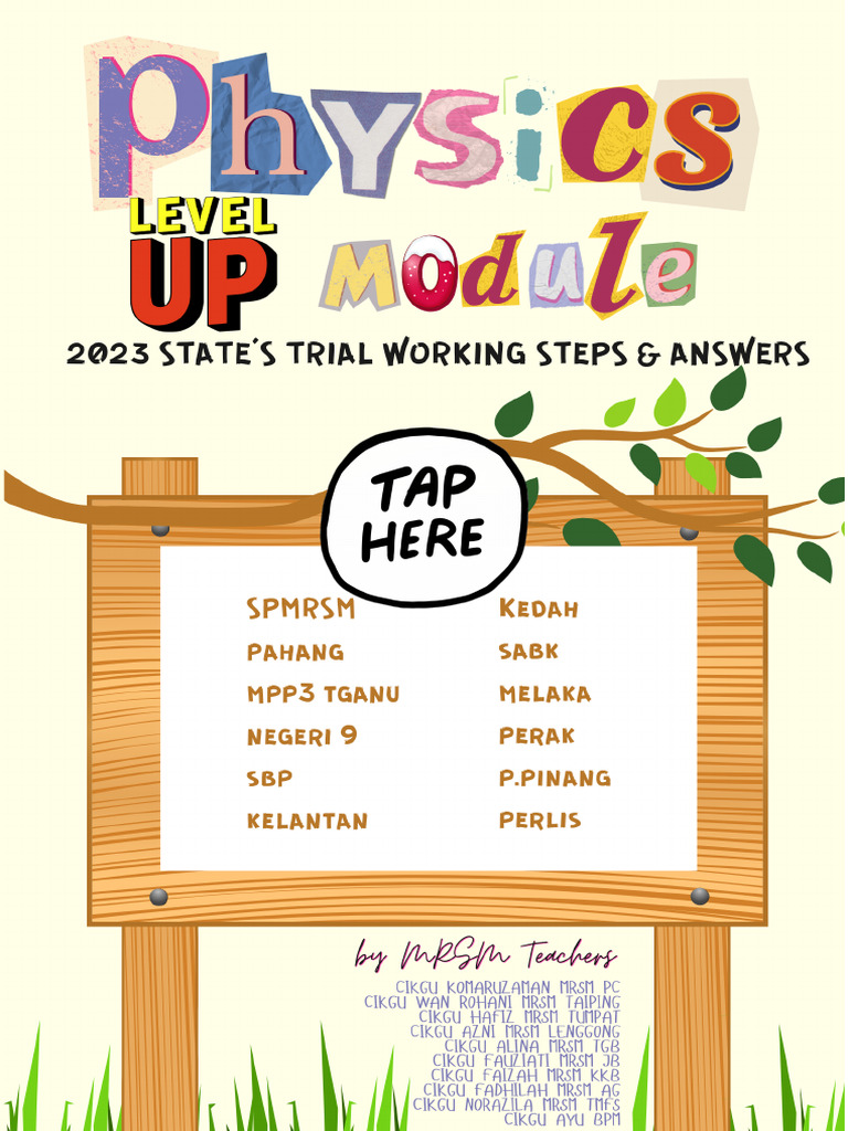Physics 2023 Trial Module Level Up Working Steps Answers PDF