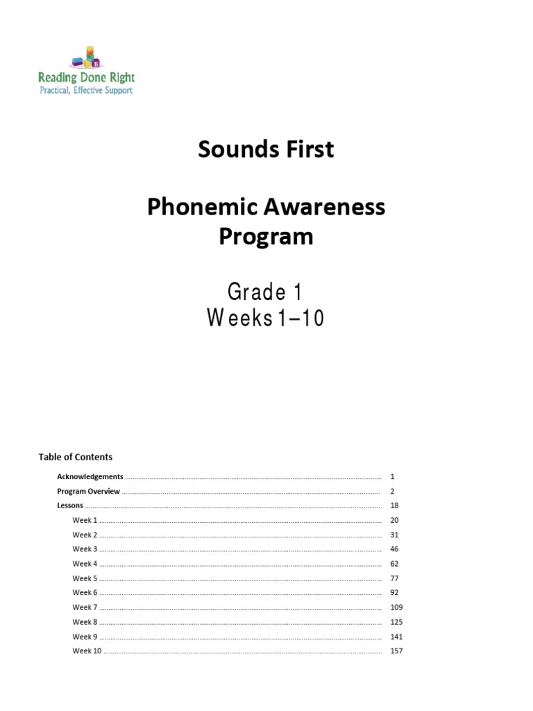 Grade+1+Lessons Volume+1 | PDF | Syllable | Phonics