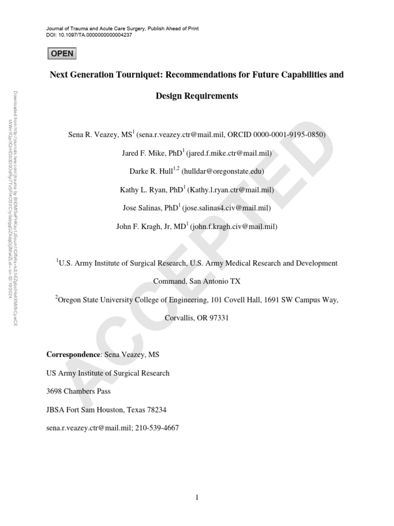 Next Generation Tourniquet For.596 PDF