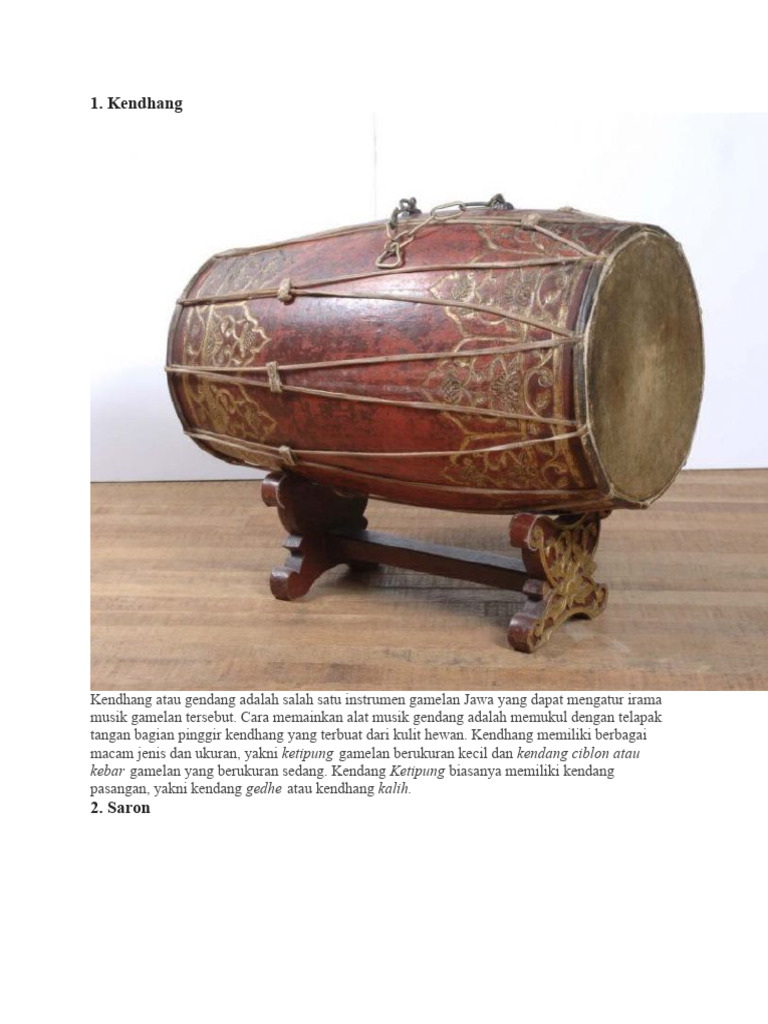 Fungsi dan Jenis Kendhang dalam Gamelan | PDF