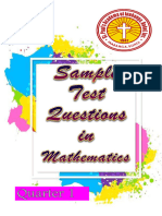 Sample Test Questions - (Q1) - Math 10