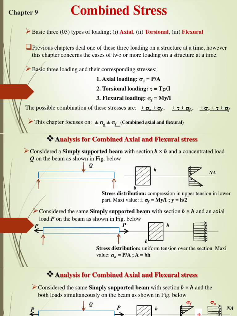 Combined Axial and Flexural Stress Analysis | PDF | Stress (Mechanics ...