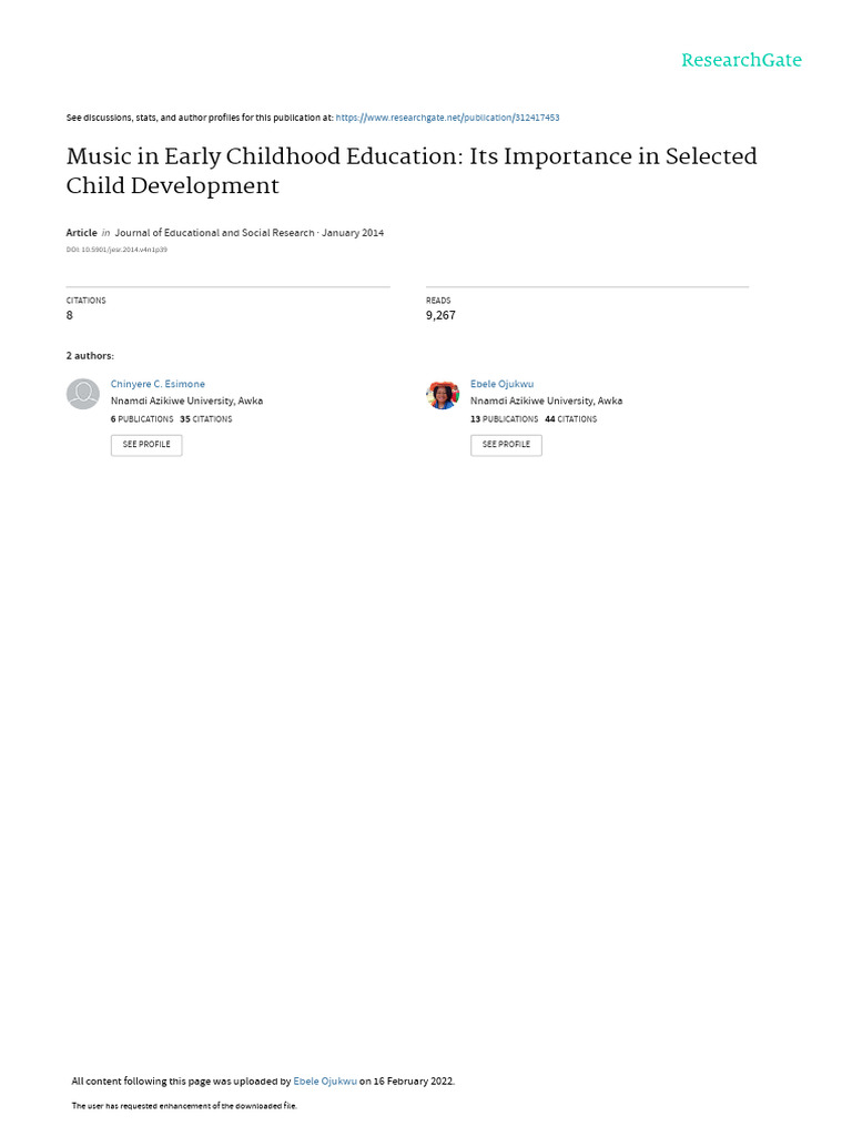 Importance of Music in Child Development | PDF | Attachment Theory ...