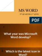 MS WORD Quiz