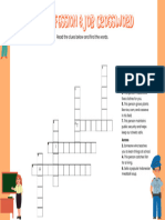 Halloween Blue Orange English Crossword Worksheet (C-Fold Brochure (17 X 11 In) )