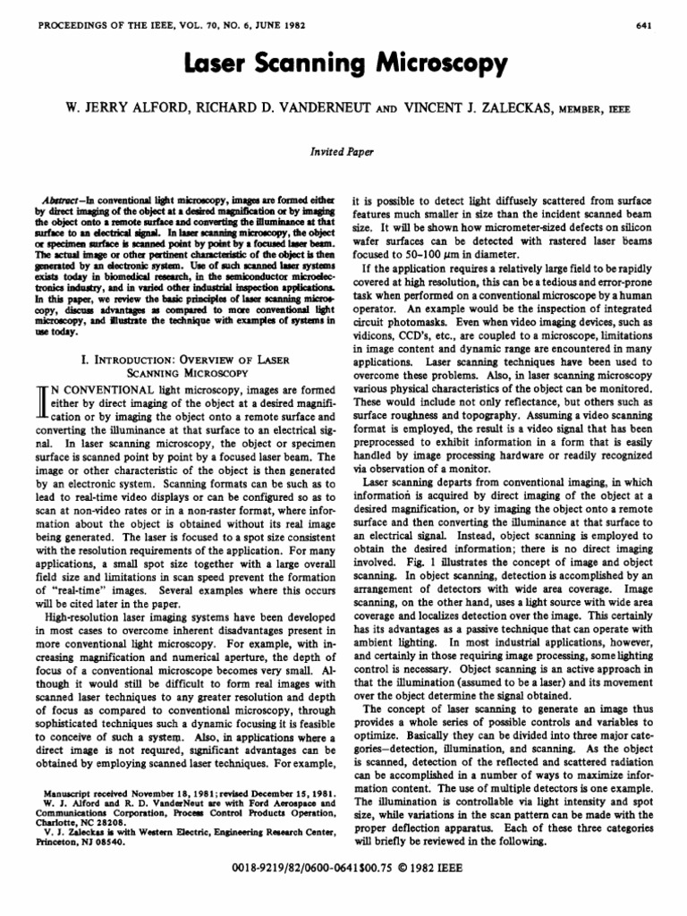 Laser Scanning Microscopy Overview | PDF | Microscopy | Lidar