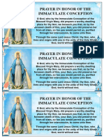 Prayer in Honor of The Immaculate Conception