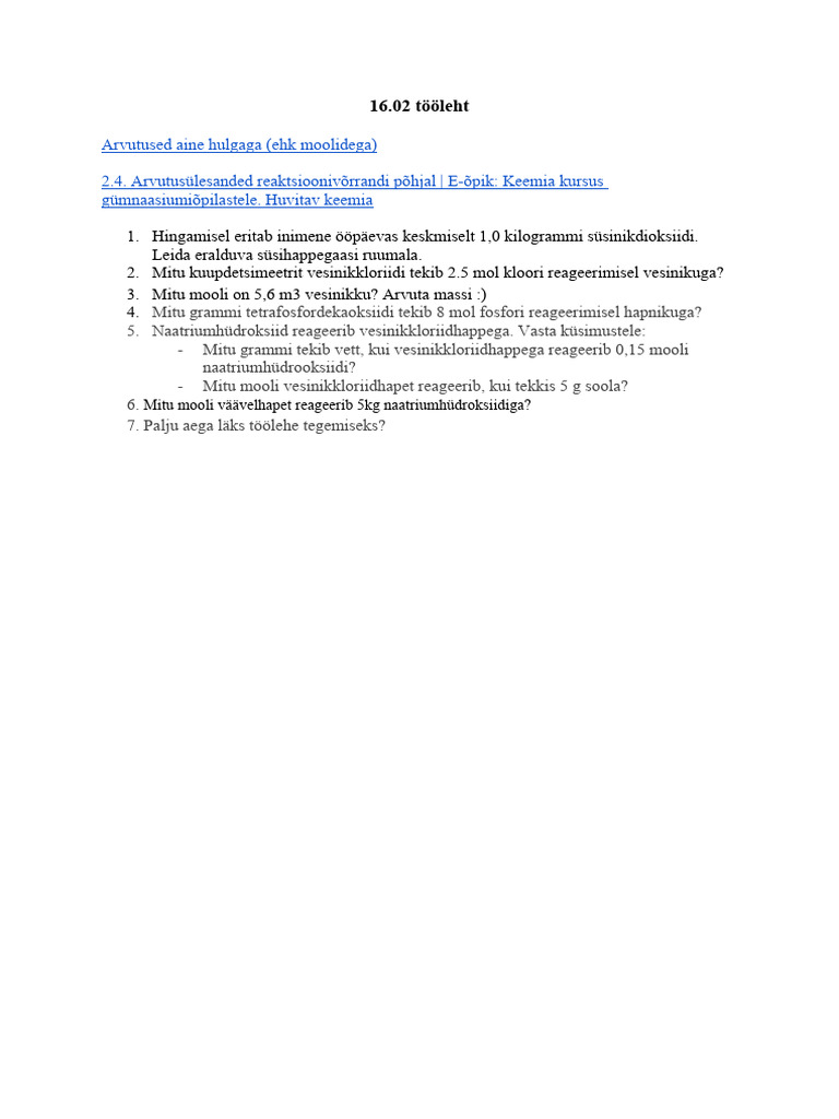 02.12 Tööleht 9 Klass | PDF