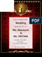 Wedding Ms. Mousumi Mr. Pritam: You Are Invited To The
