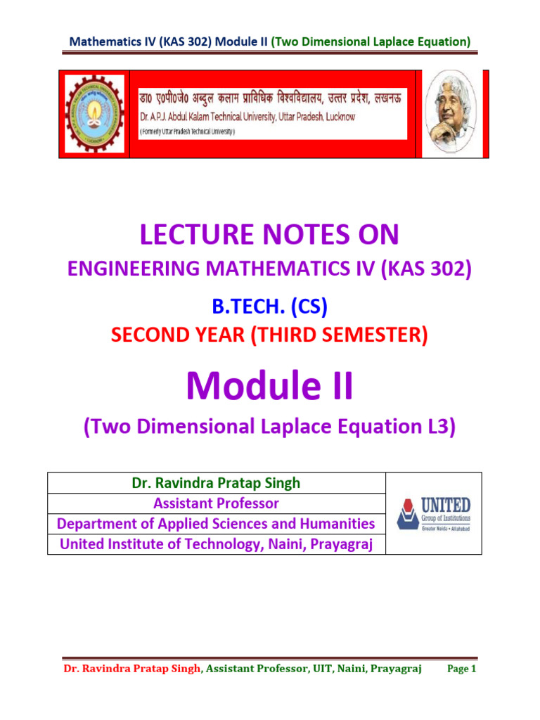 13 Two Dimensional Laplace Equation L3 | PDF | Ordinary Differential ...