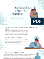 La Importancia de La Salud Mental "Estres": Impartido Por: Yull Santamaria Cuesta