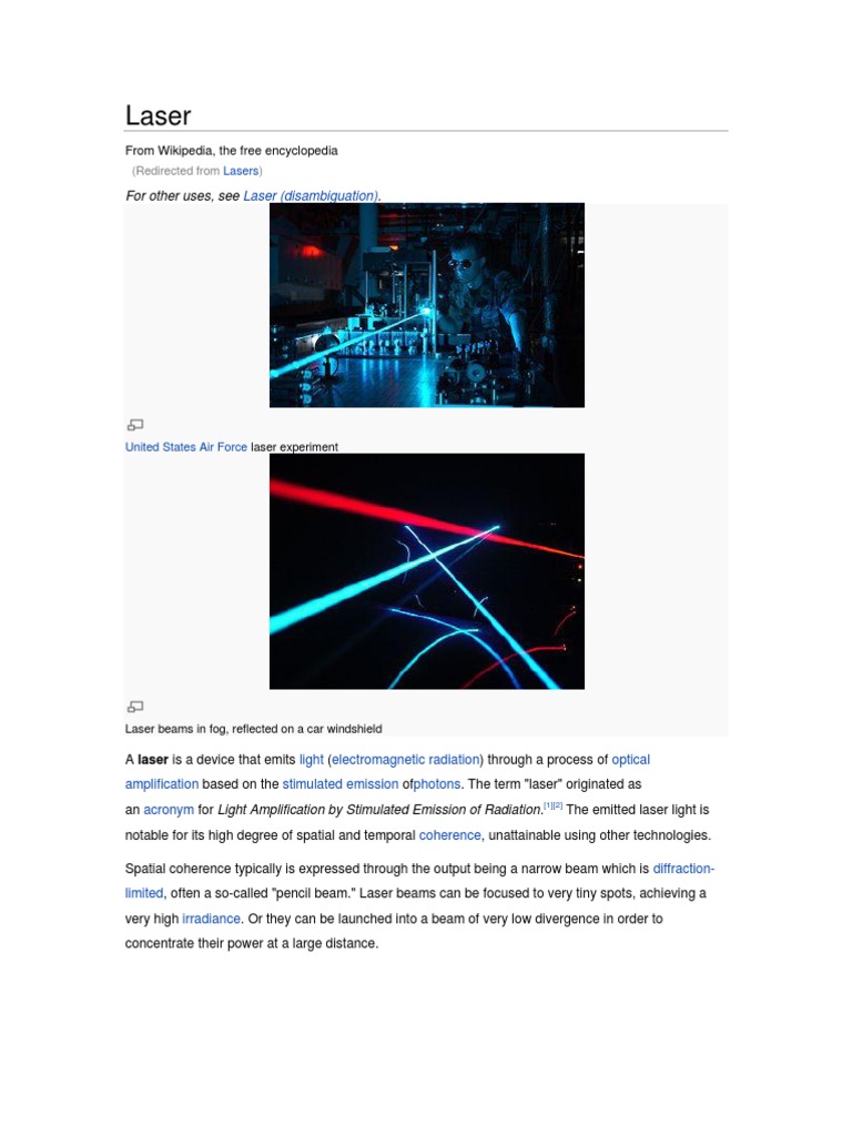 Laser | PDF | Science & Mathematics | Computers