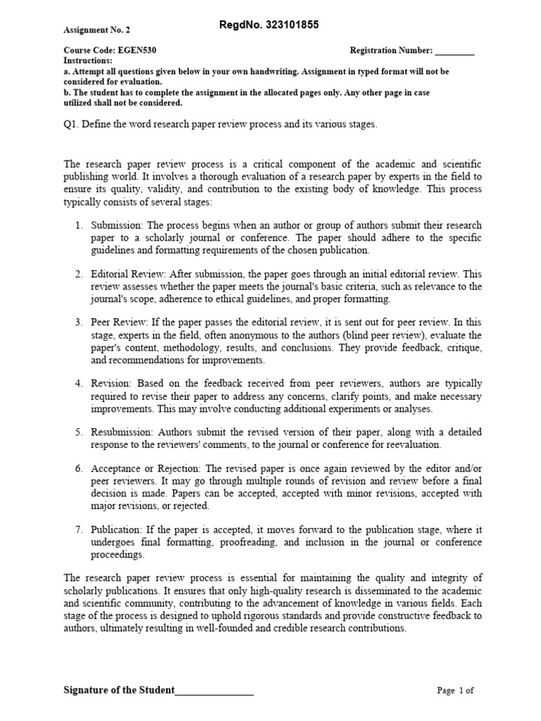 Research Paper Review Process Explained | PDF | Academic Publishing ...