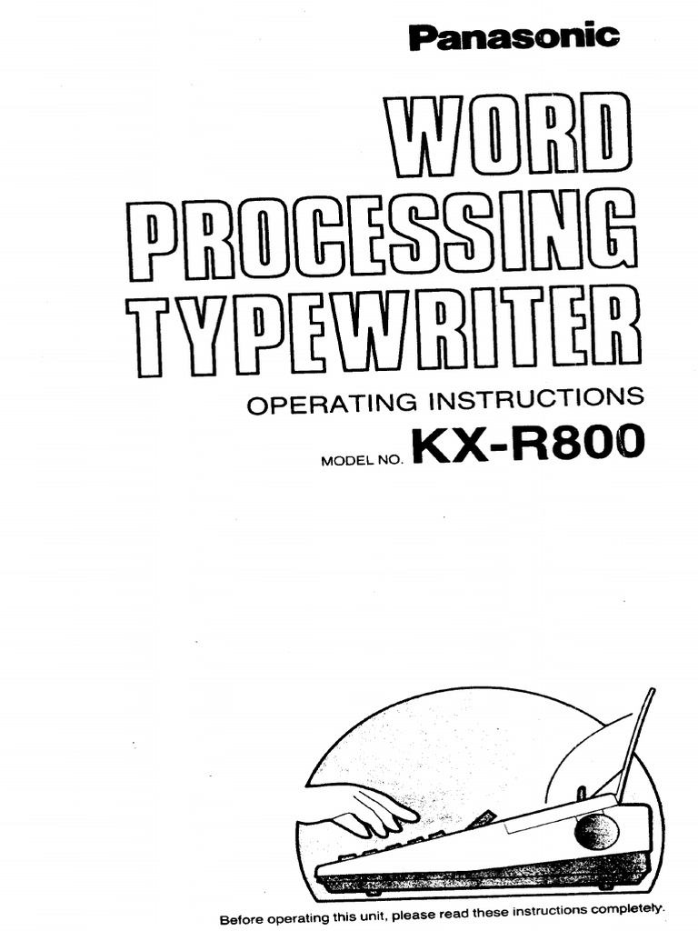 Panasonic Kx-r800 Operation Manual | PDF