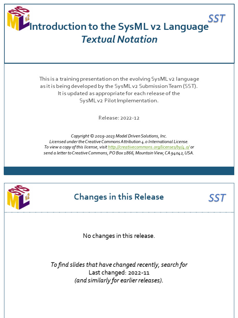 Intro to the SysML v2 Language-Textual Notation | PDF | Syntax ...