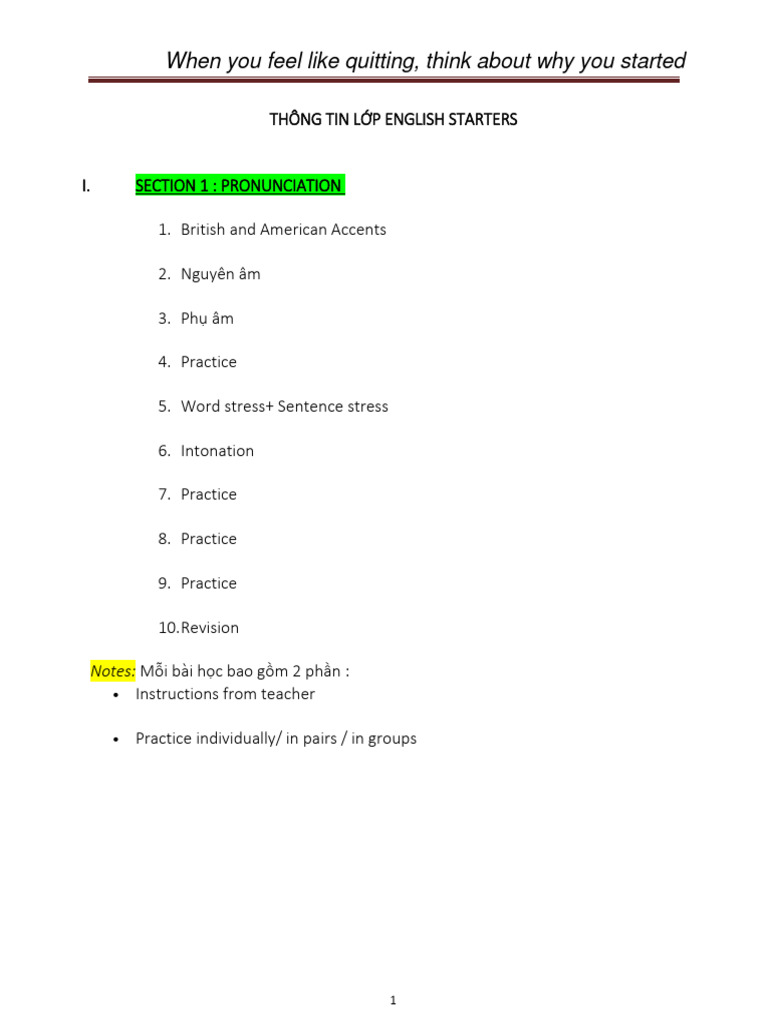 Starter Pronunciation 05 2020 PDF