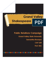 Grand Valley Shakespeare Festival: Public Relations Campaign