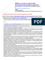 ORDONANŢĂ DE URGENŢĂ Nr. 62 Din 27 August 2019