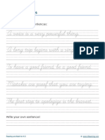Handwriting Practice Sentences 2 Printable