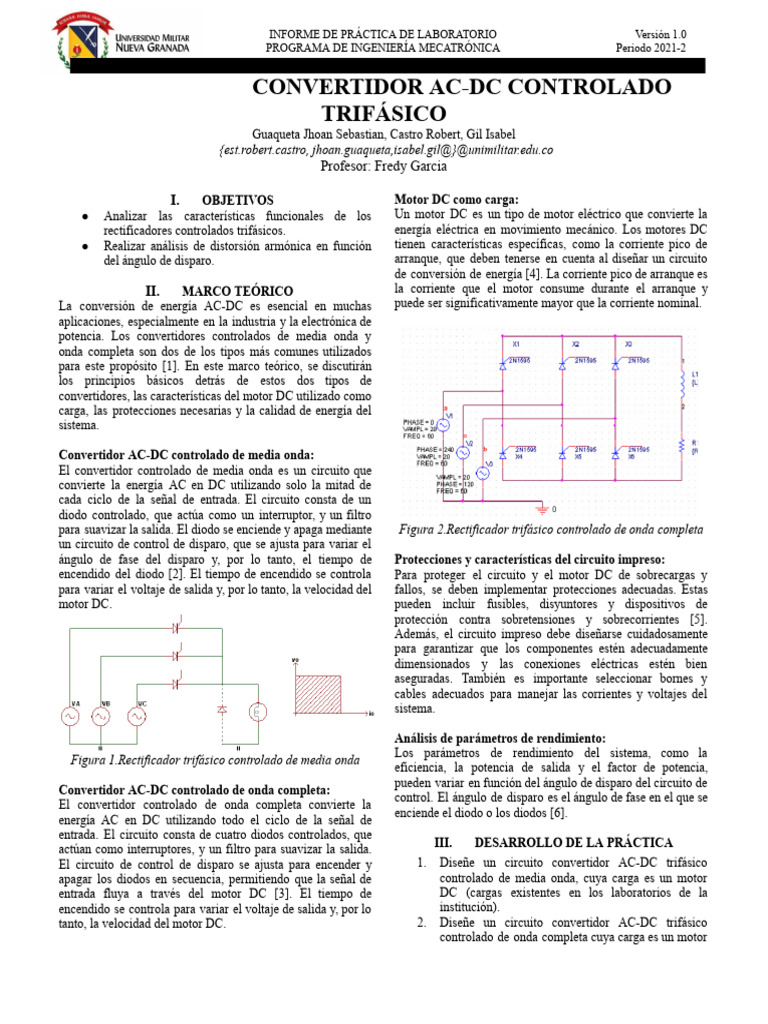 Convertidor Ac DC Controlado Trifasico | Descargar gratis PDF ...