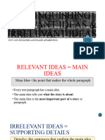 Topic 6 - Main Ideas & Supporting Ideas