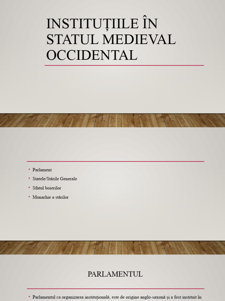 Instituțiile În Statul Medieval Occidental | PDF