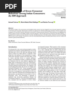 Fatima Et Al 2022 Determinants of Green Consumer Behaviour Among Indian Consumers An Ism Approach