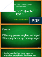 Esp Grade 1 Monthly Exam.